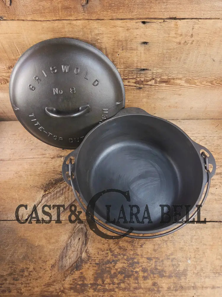 Gorgeous Griswold #8 Tite-Top Dutch Oven Erie PA USA p/n 1278 B with Button Top Logo Lid. Great for soups stews and