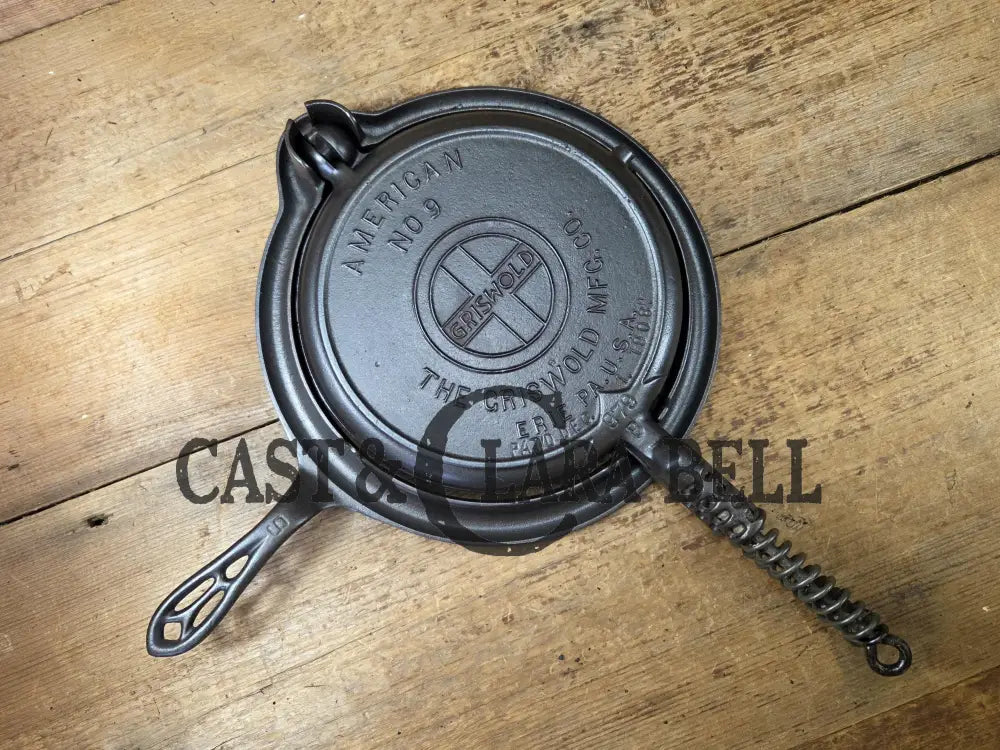 Gorgeous! Hard to Find 1930βs Griswold #9 waffle iron with short base. Paddles 979/980 Base 978 Skillet