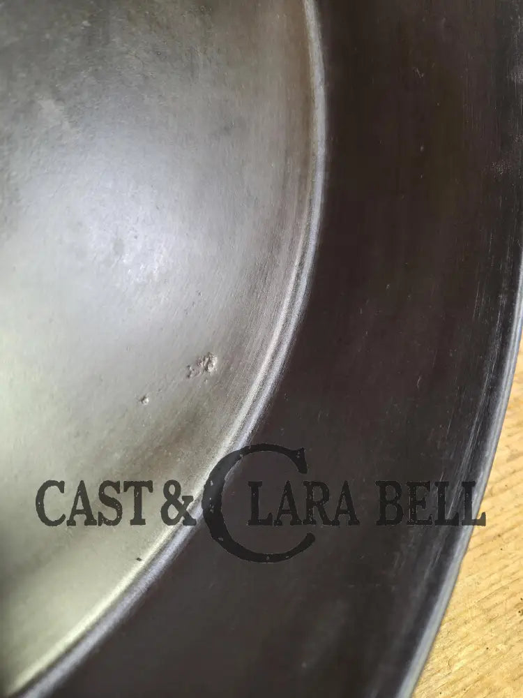 GORGEOUS! Hard to find huge #12 Wapak straight block bacon skillet w/ Wagner Arc Ghost mark. One of a kind piece for