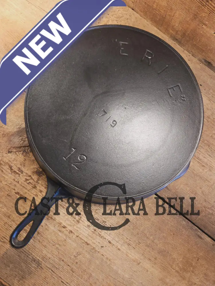 Gorgeous! HTF 1890βs Third Series Erie (Griswold) #12 Cast Iron Skillet. Huge!! Skillet