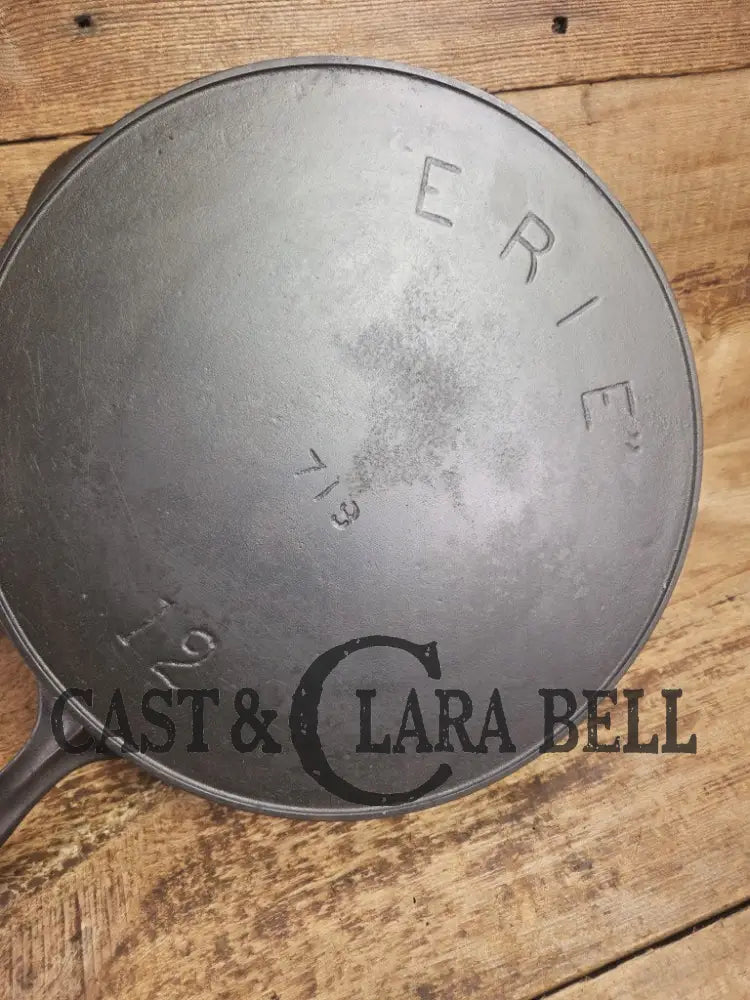 Gorgeous! HTF 1890βs Third Series Erie (Griswold) #12 Cast Iron Skillet. The biggest made in the series Skillet