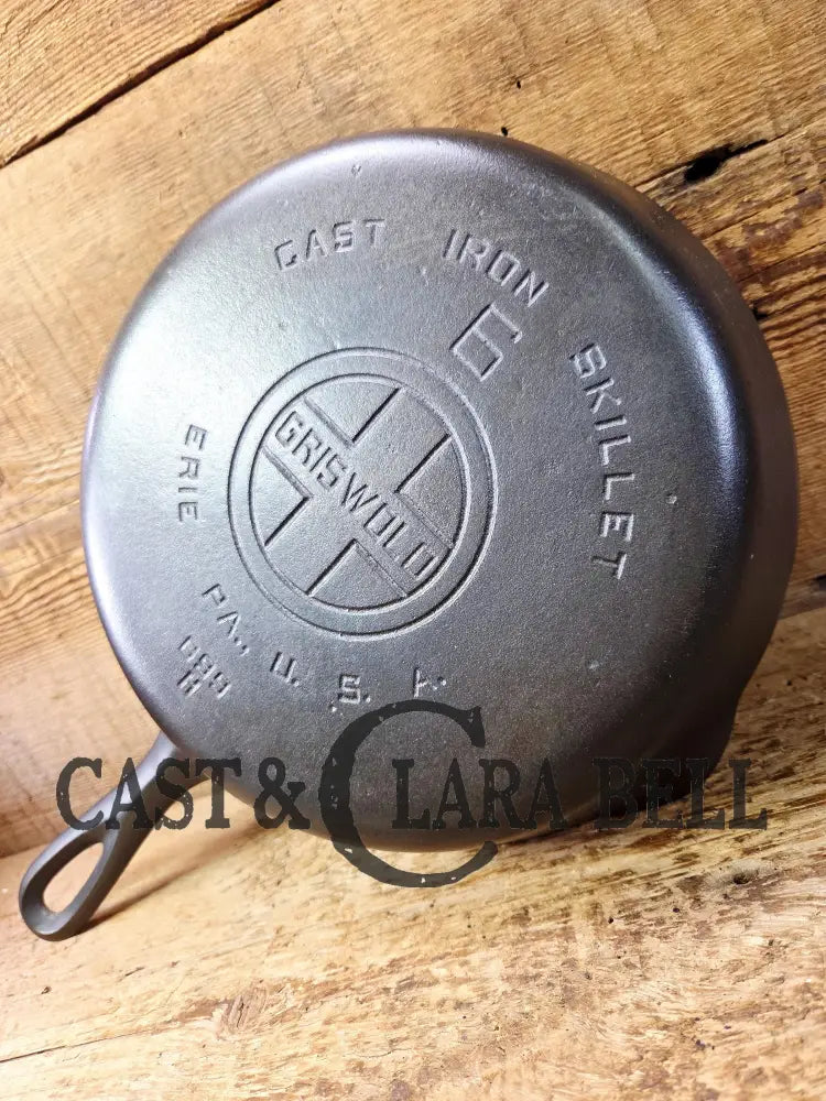 Gorgeous sautee pan! 1920’s Griswold #6 Skillet with Large Block Logo and Smooth Bottom 699 H