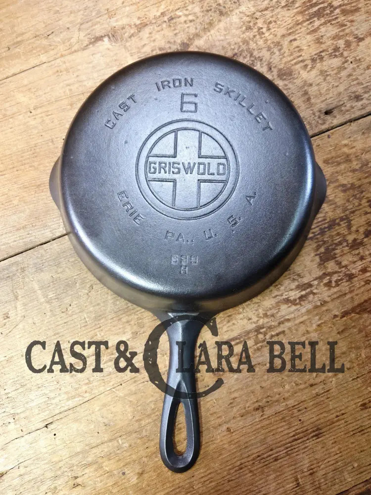 Gorgeous sautee pan! 1920’s Griswold #6 Skillet with Large Block Logo and Smooth Bottom 699 H
