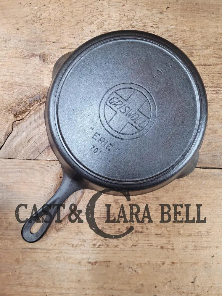 Gorgeous!! Very Early 1910βS Griswold #7 Skillet With Heat Ring And Large Slant Logo βErie β 701