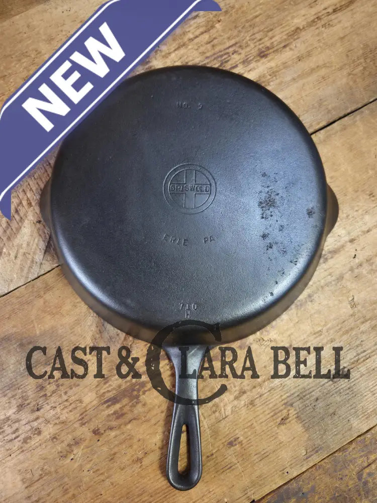 GREAT everyday skillet! Big 1930’s era Griswold #9 Cast Iron Skillet with Small Block Logo 710 Skillet