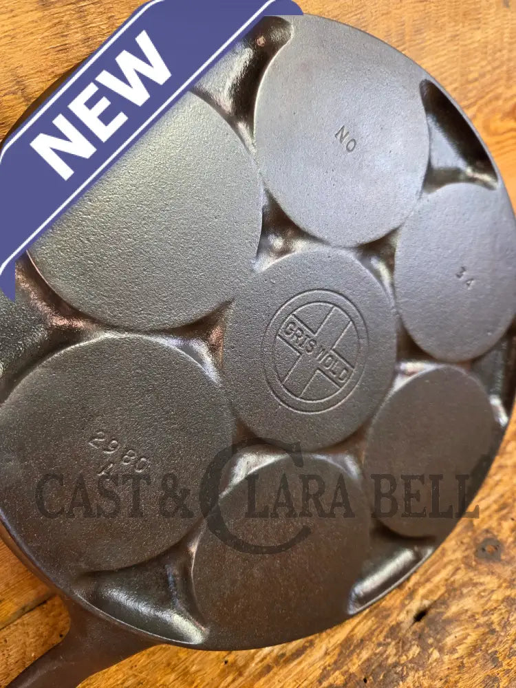 GREAT gift idea! Wagner made Griswold No. 34 Cast Iron Plett Pan with Block Logo 2980 A - Skillet