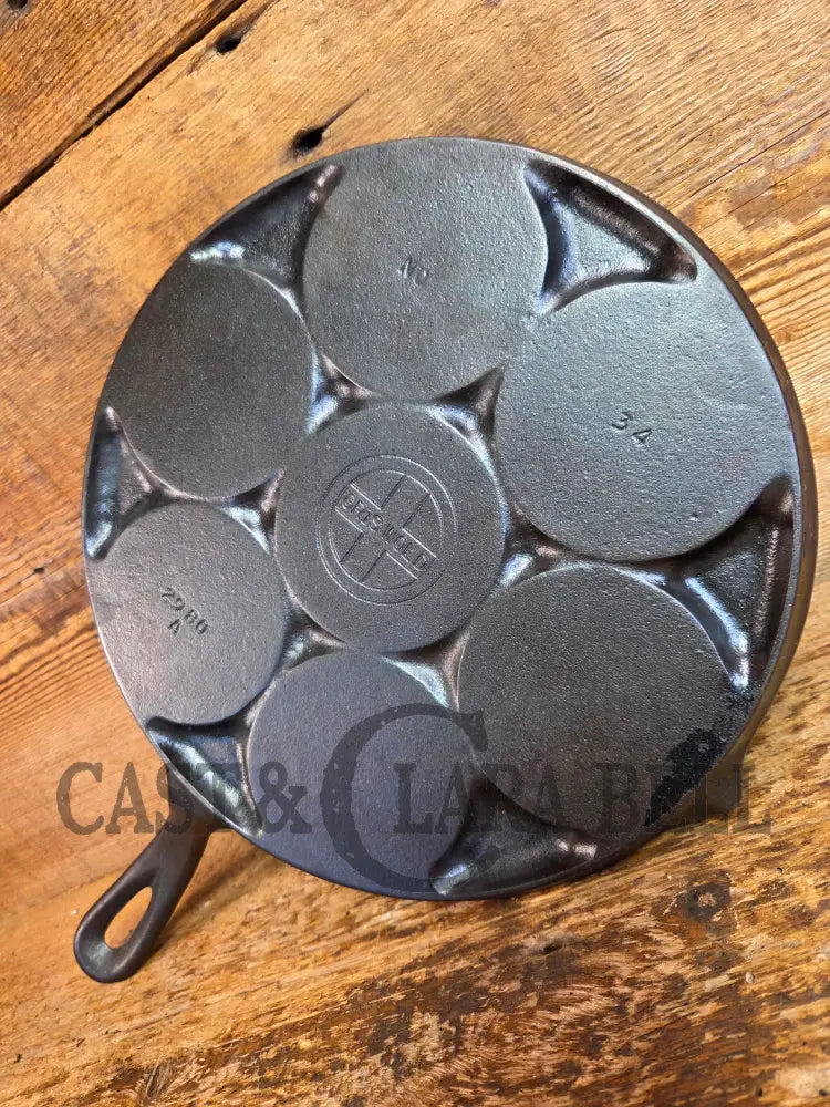 GREAT gift idea! Wagner made Griswold No. 34 Cast Iron Plett Pan with Block Logo 2980 A - Skillet