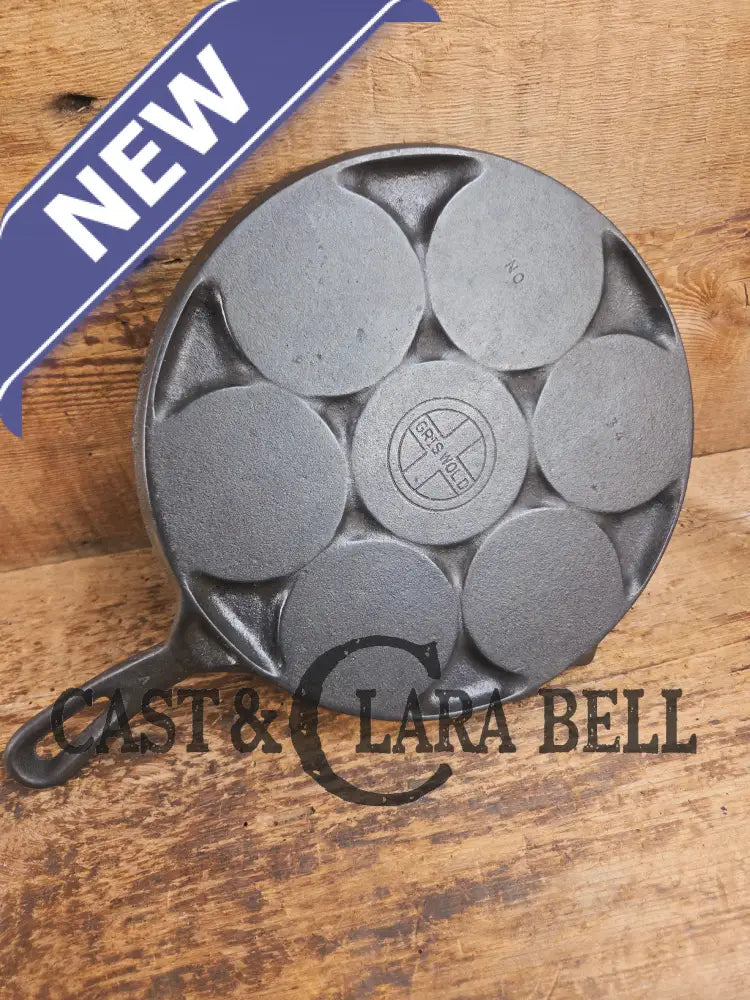 GREAT gift idea! Wagner made Griswold No. 34 Cast Iron Plett Pan with Small Block Logo Skillet