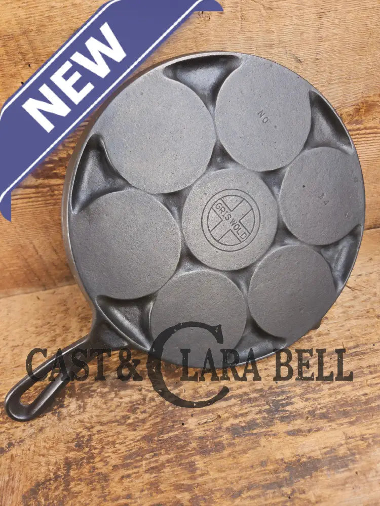 GREAT gift idea! Wagner made Griswold No. 34 Cast Iron Plett Pan with Small Block Logo Skillet