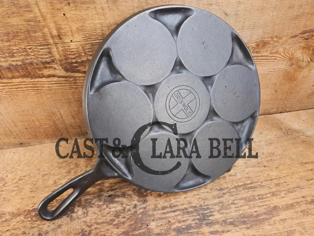 GREAT gift idea! Wagner made Griswold No. 34 Cast Iron Plett Pan with Small Block Logo Skillet