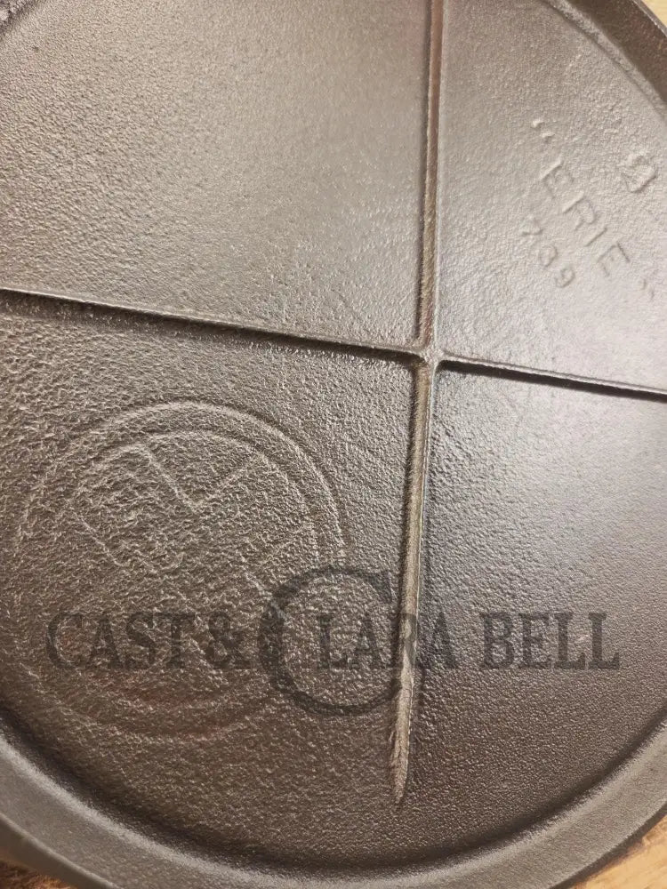 Great price! 1920βs Griswold #9 Round Griddle with Block Logo ERIE 739 sulfur pitting on bottom GORGEOUS on top!