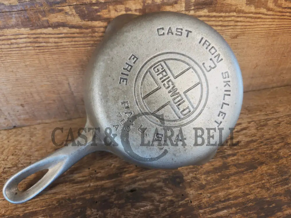 1930’s Griswold #3 Chrome Finish Cast Iron Skillet with Large Block Logo 709 A - Skillet