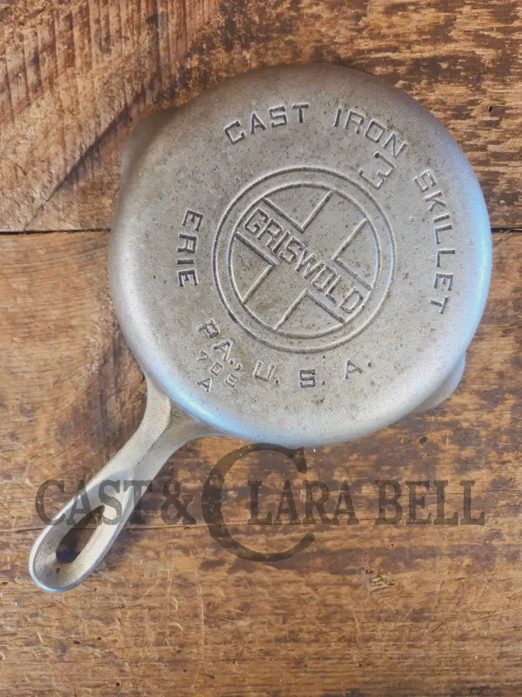 1930’s Griswold #3 Chrome Finish Cast Iron Skillet with Large Block Logo 709 A - Skillet