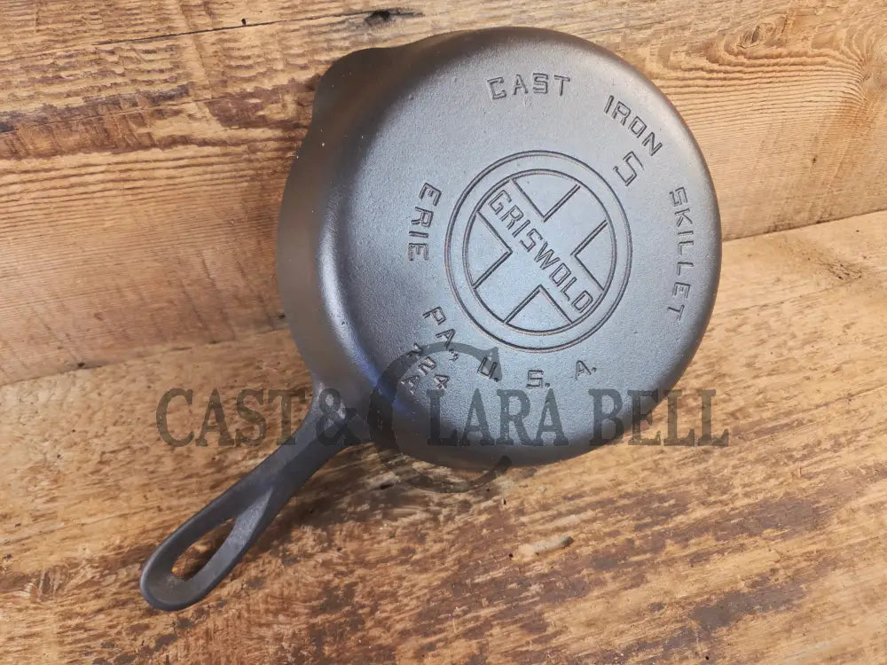 1930’s Griswold #5 Cast Iron Skillet with Large Block Logo and Smooth Bottom 724 A. Awesome sauté skillet! - Skillet