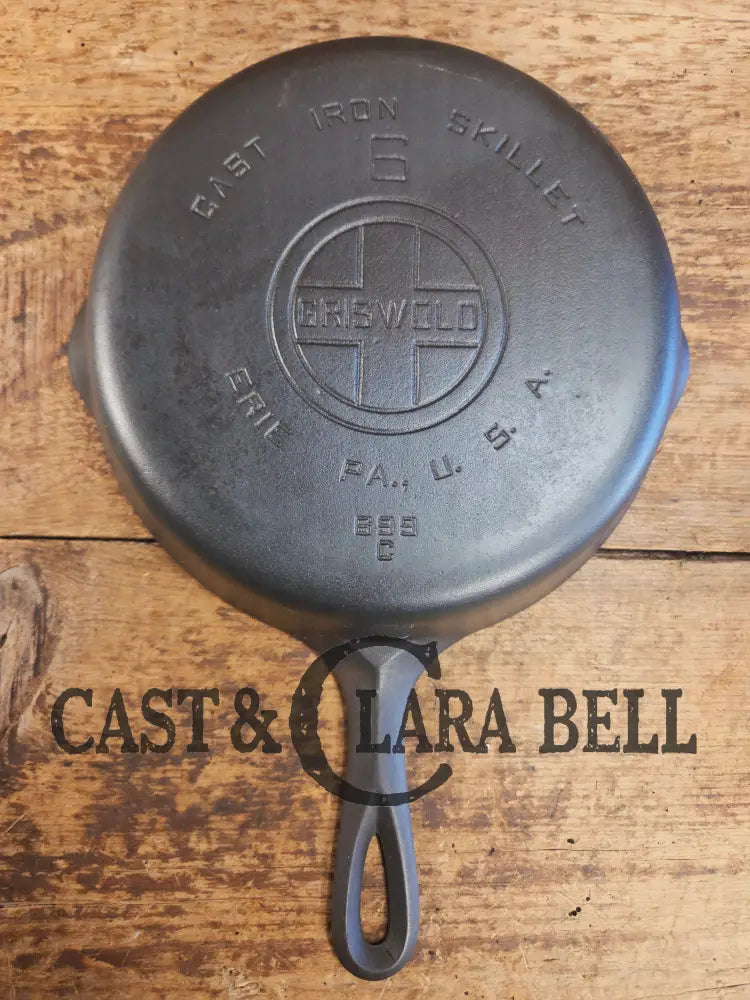 Griswold #6 Cast Iron Skillet with Large Block Logo 699 C Skillet