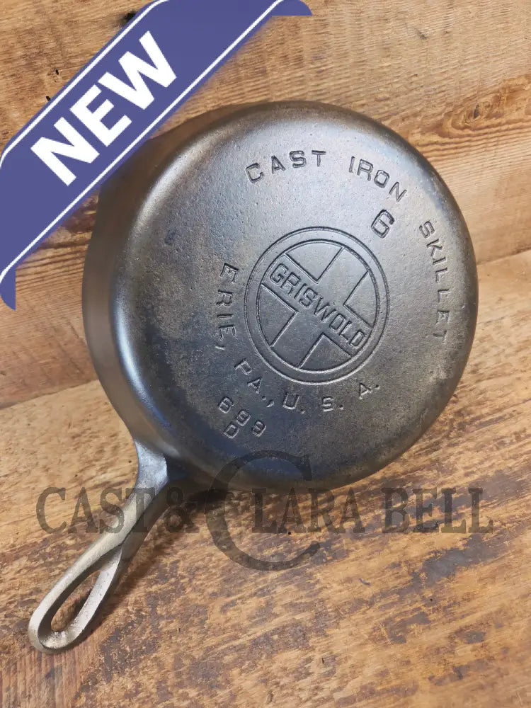 Griswold #6 Skillet with Duo-Chrome finish Large Block Logo and Smooth Bottom 699 D - Skillet