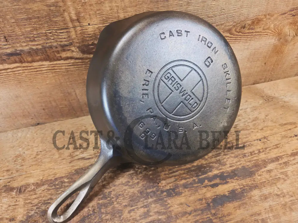 Griswold #6 Skillet with Duo-Chrome finish Large Block Logo and Smooth Bottom 699 D - Skillet