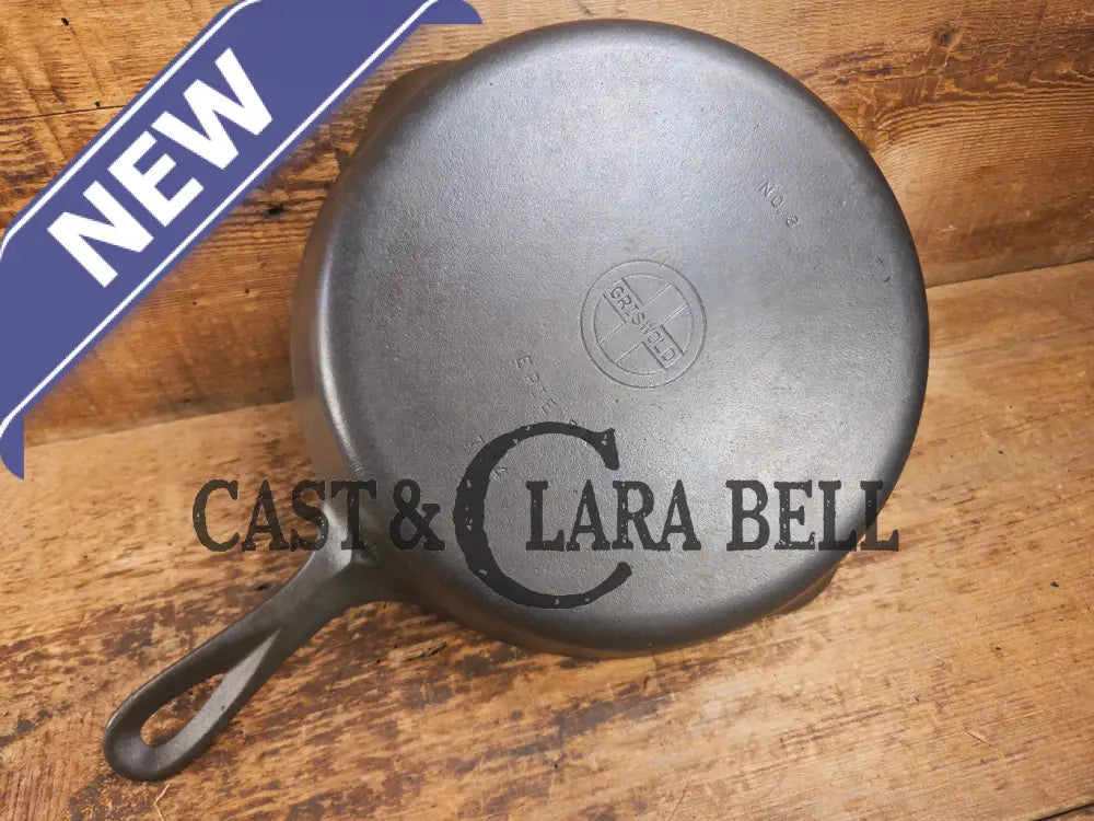 Griswold #8 Cast Iron Skillet Small Block Groove Handle 704 L Skillet
