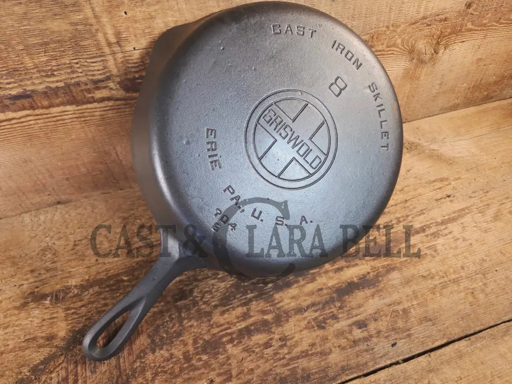 1930’s Griswold #8 Cast Iron Skillet with Large Block Logo 704 B - Skillet