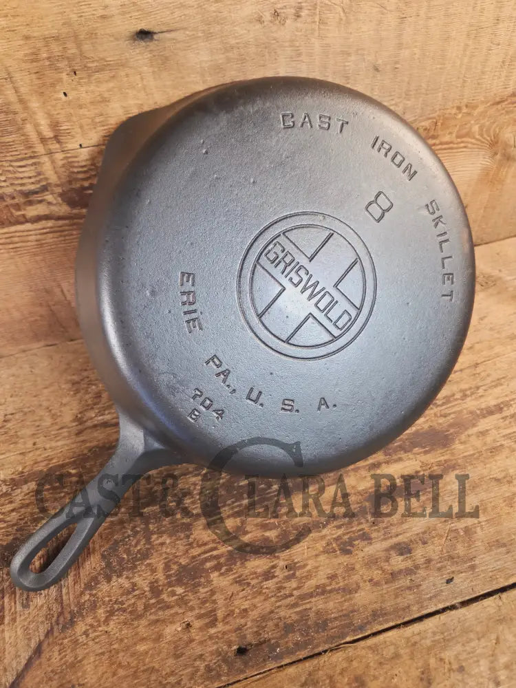 1930’s Griswold #8 Cast Iron Skillet with Large Block Logo 704 B - Skillet