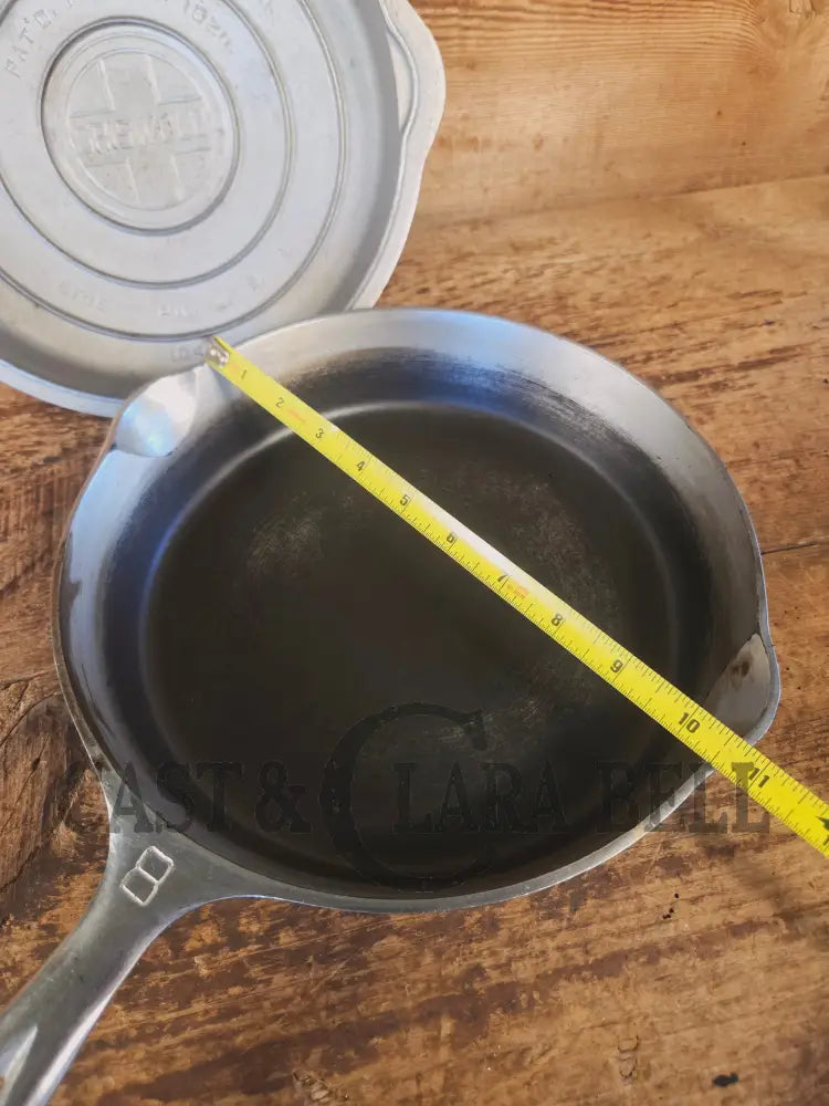 1930’s Griswold #8 Chrome Finish Cast Iron Skillet AND Matching Lid - Skillet