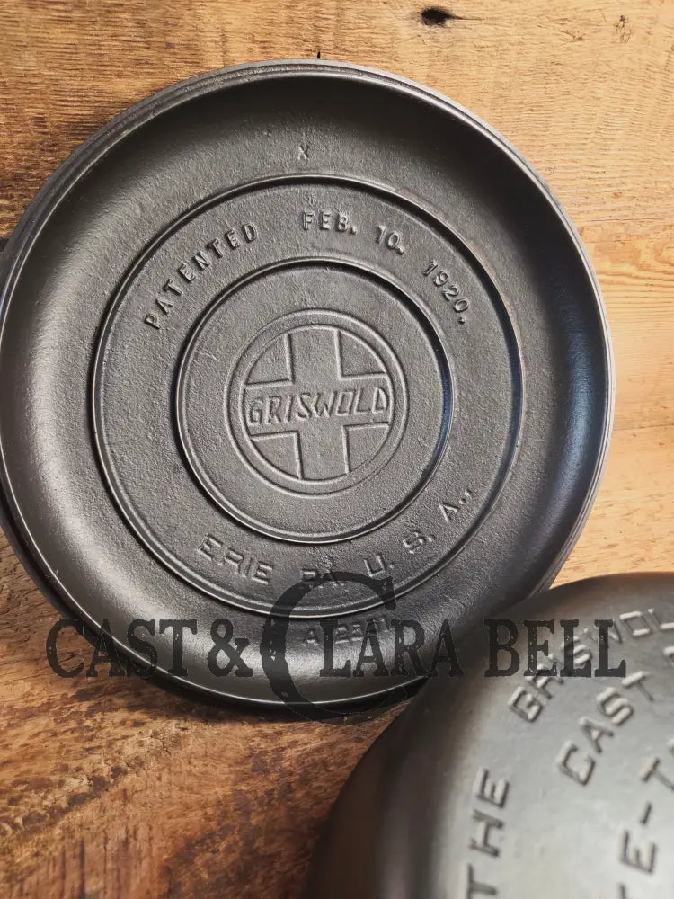 Griswold #8 Tite-Top Cast Iron Dutch Oven with Large Block Logo 833 A and Lid with Slant Logo A 2551 Dutch Ovens