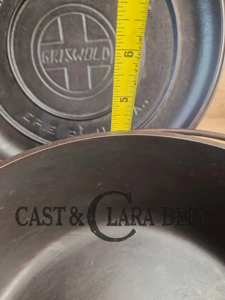 Griswold #8 Tite-Top Cast Iron Dutch Oven with Large Block Logo 833 A and Lid with Slant Logo A 2551 Dutch Ovens