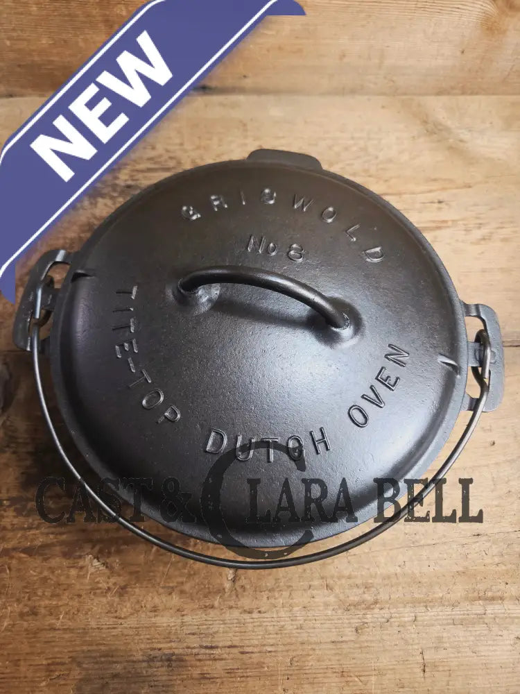 Griswold #8 Tite-Top Cast Iron Dutch Oven with Large Block Logo 833 A and Lid with Slant Logo A 2551 Dutch Ovens