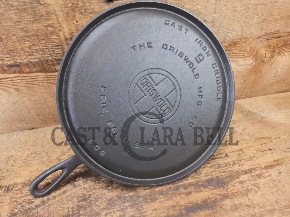 1930βs Griswold #9 Cast Iron Griddle Large Block logo βErie PA USA,β609ββ. Awesome for pancakes and grilled cheese