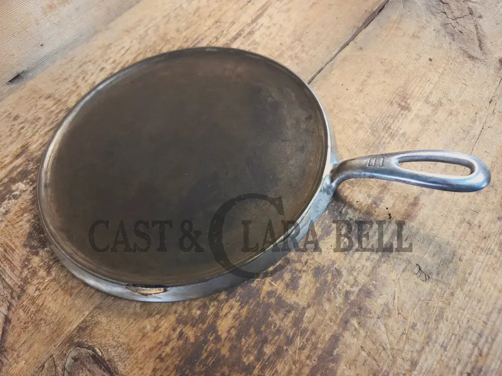 Griswold #9 Round Griddle with Large Block Logo 609. Cool Patina from bottom nickel finish - Griddle