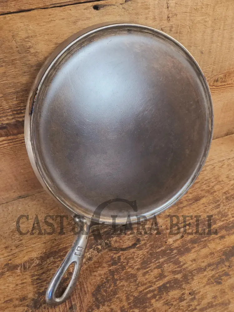 Griswold #9 Round Griddle with Large Block Logo 609. Cool Patina from bottom nickel finish - Griddle
