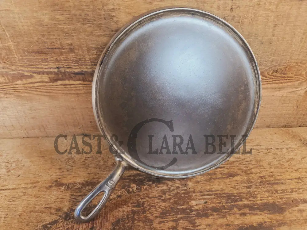 Griswold #9 Round Griddle with Large Block Logo 609. Cool Patina from bottom nickel finish - Griddle
