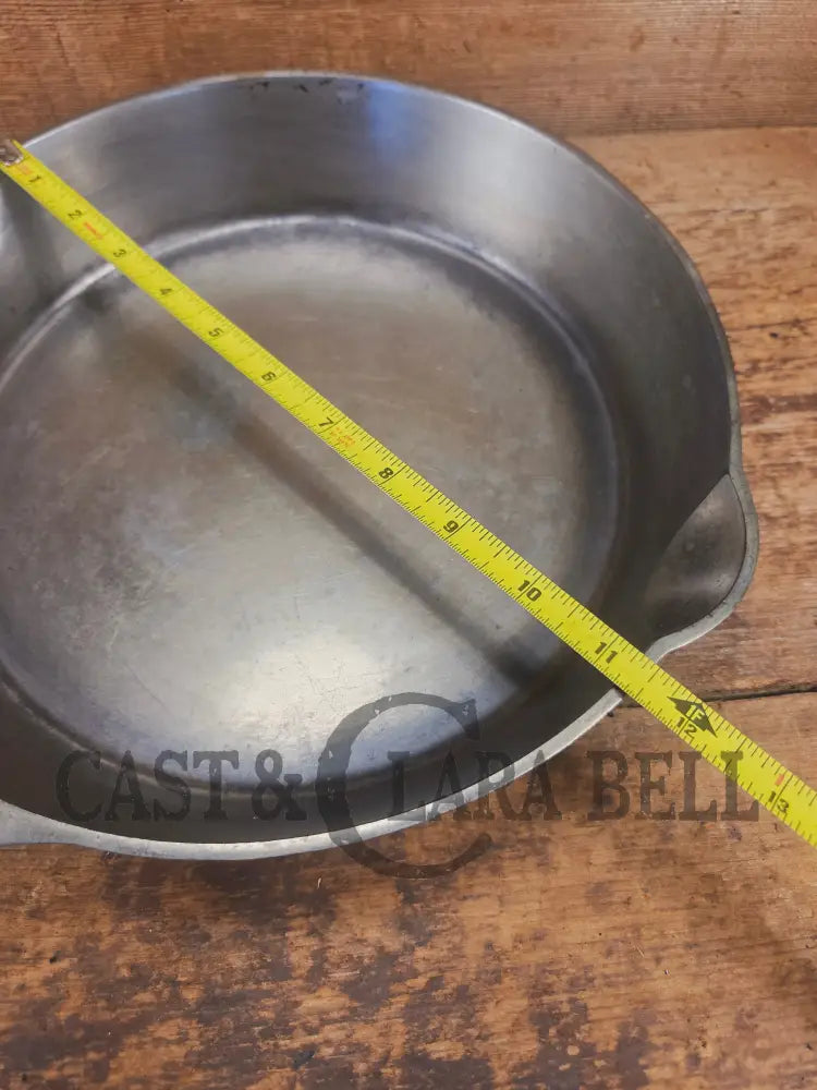 1930βs Griswold #9 Skillet with Large Block Logo Smooth Bottom and cool chrome finish! 710 C - Skillet