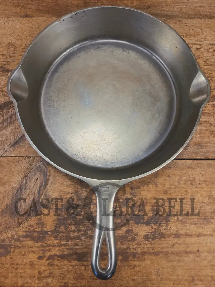 1930βs Griswold #9 Skillet with Large Block Logo Smooth Bottom and cool chrome finish! 710 C - Skillet