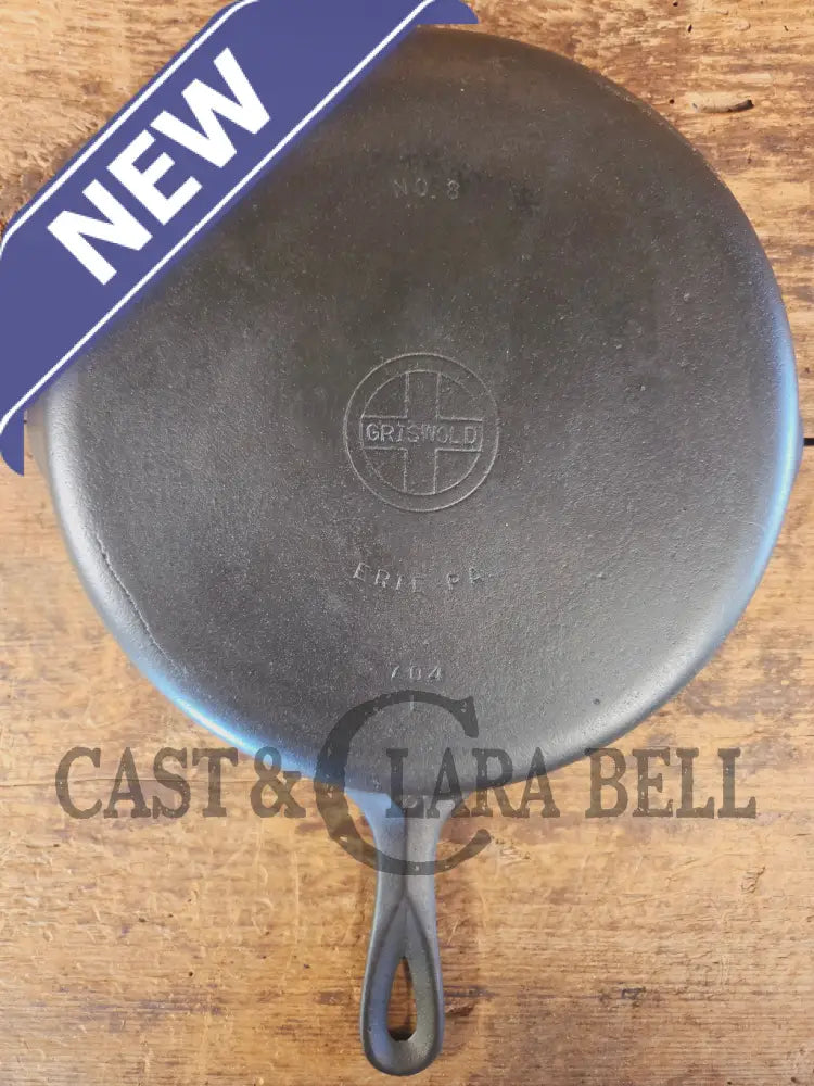 Griswold No. 8 Cast Iron Skillet with Small Block Logo and Smooth Bottom 704 L - Skillet