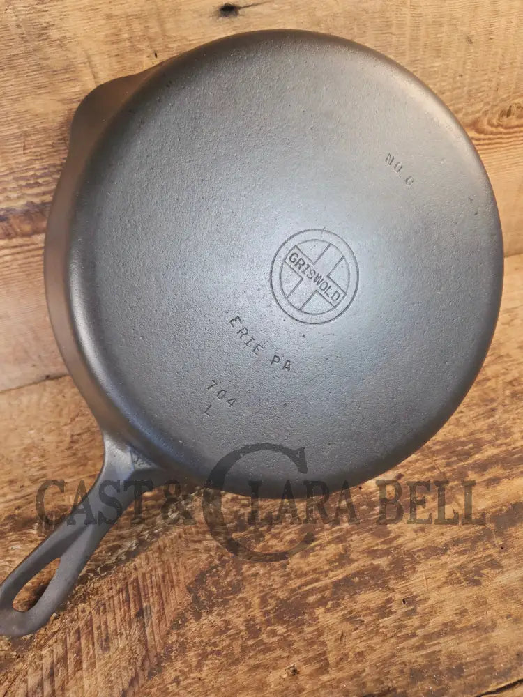 Griswold No. 8 Cast Iron Skillet with Small Block Logo and Smooth Bottom 704 L - Skillet