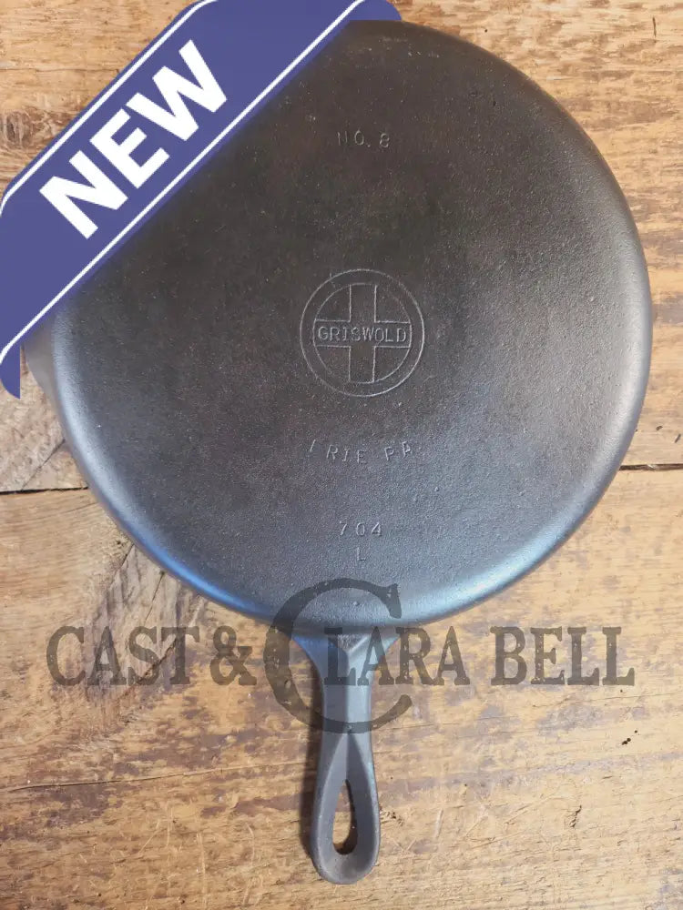 Griswold No. 8 Cast Iron Skillet with Small Block Logo and Smooth Bottom 704 L - Skillet