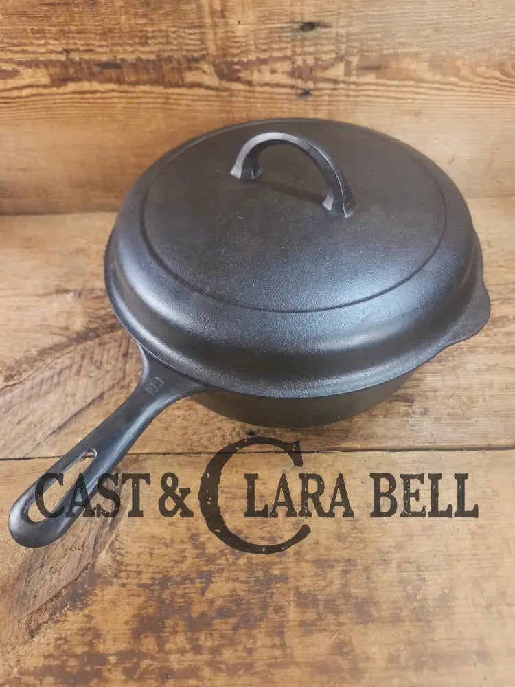 Griswold No. 8 DEEP Skillet (Chicken Fryer) Small Block Logo 777 & No. 8 Skillet Lid Small Block Logo 1098 Skillet