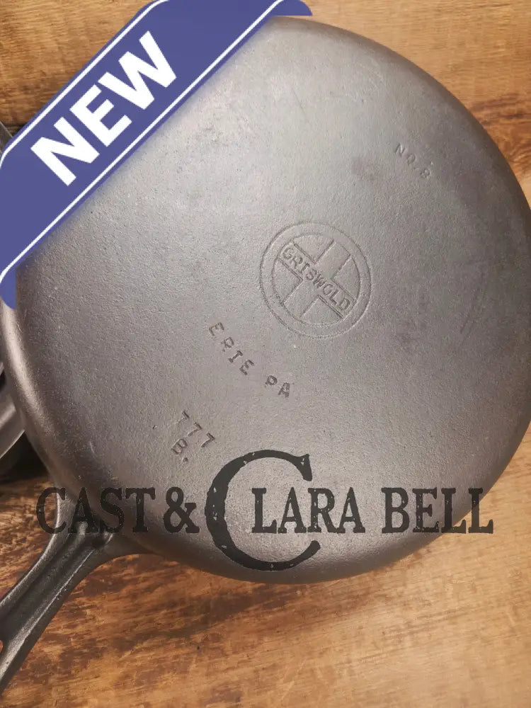 Griswold No. 8 DEEP Skillet (Chicken Fryer) Small Block Logo 777 & No. 8 Skillet Lid Small Block Logo 1098 Skillet