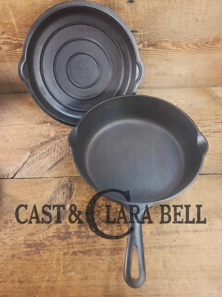 Griswold No. 8 DEEP Skillet (Chicken Fryer) Small Block Logo 777 & No. 8 Skillet Lid Small Block Logo 1098 Skillet