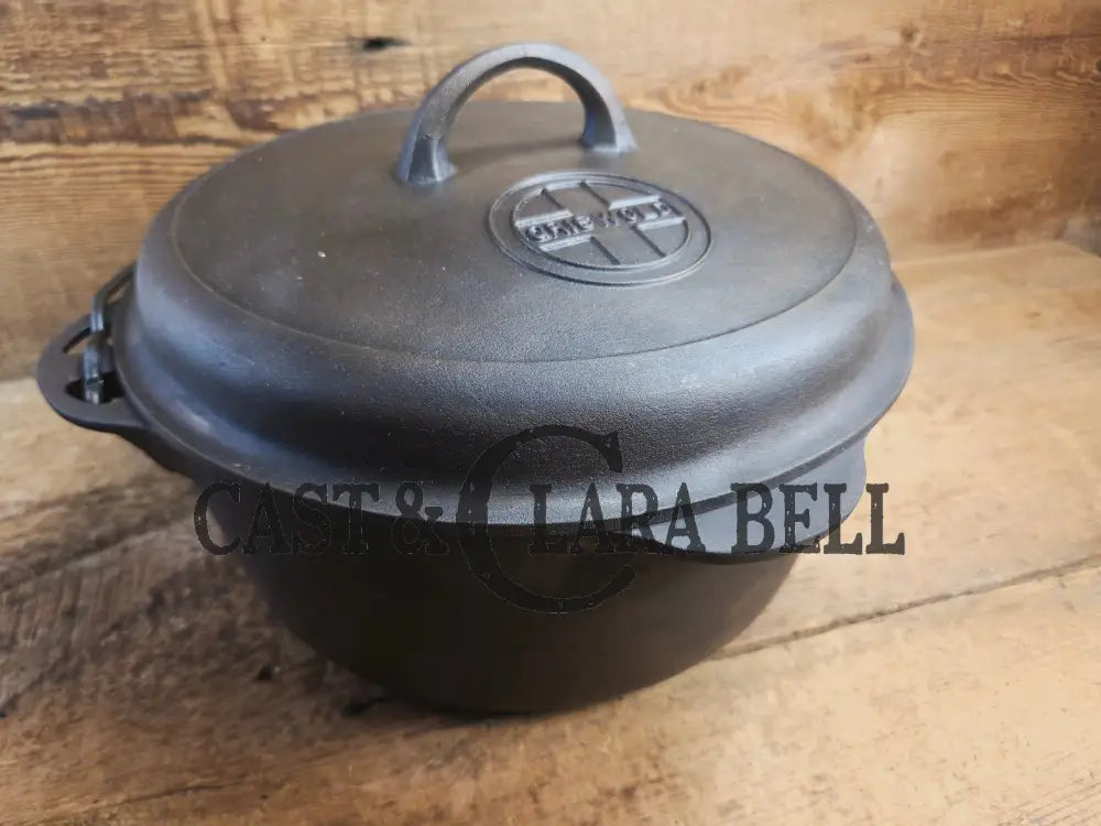 Hard to find 1920βs Griswold #9 Dutch Oven w/ Large Block Logo p/n 1279 and p/n 1289 Button-top Lid with EZ Clean