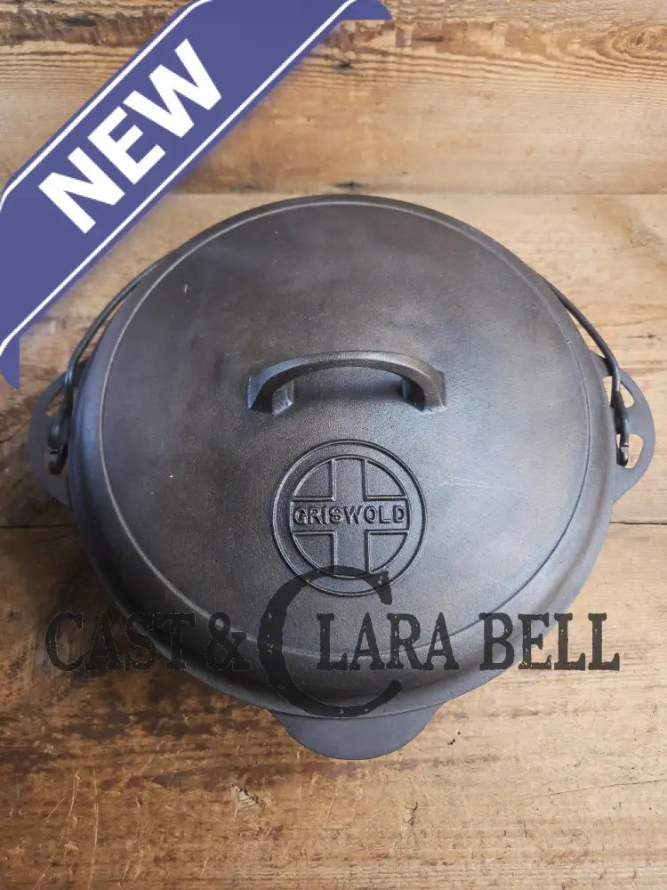 Hard to find 1920’s Griswold #9 Dutch Oven w/ Large Block Logo p/n 1279 and p/n 1289 Button-top Lid with EZ Clean