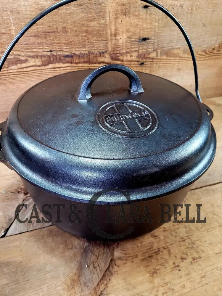 Hard To Find 1920’S Griswold #9 Dutch Oven W/ Large Block Logo P/N 1279 And 1289 Button-Top Lid