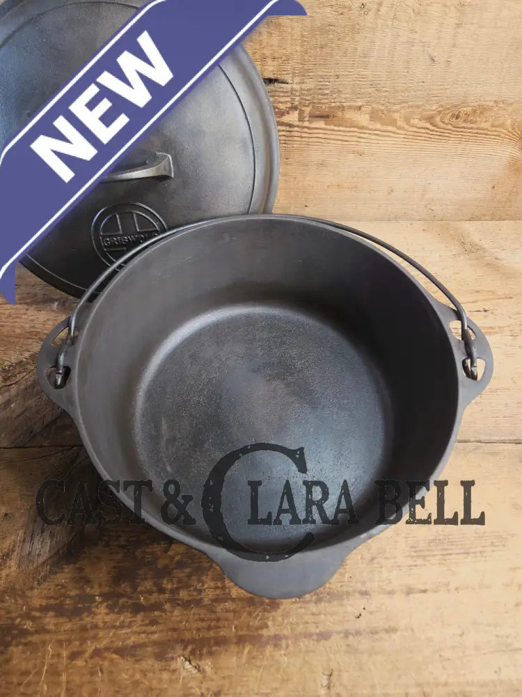 Hard to find 1920’s Griswold #9 Dutch Oven w/ Large Block Logo p/n 1279 and p/n 1289 Button-top Lid with EZ Clean