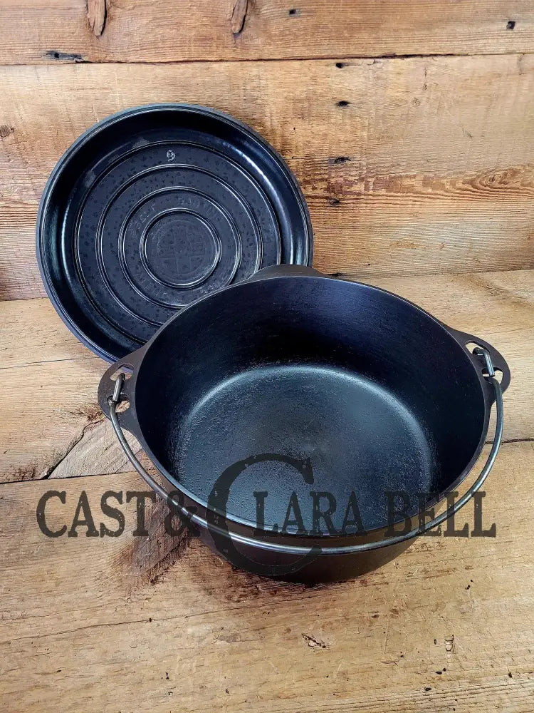 Hard To Find 1920’S Griswold #9 Dutch Oven W/ Large Block Logo P/N 1279 And 1289 Button-Top Lid
