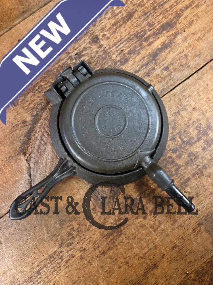 Hard to find and Beautiful!! 1880’s Griswold No. 7 Waffle Iron with low button hinge base. Don’t miss this one Waffle