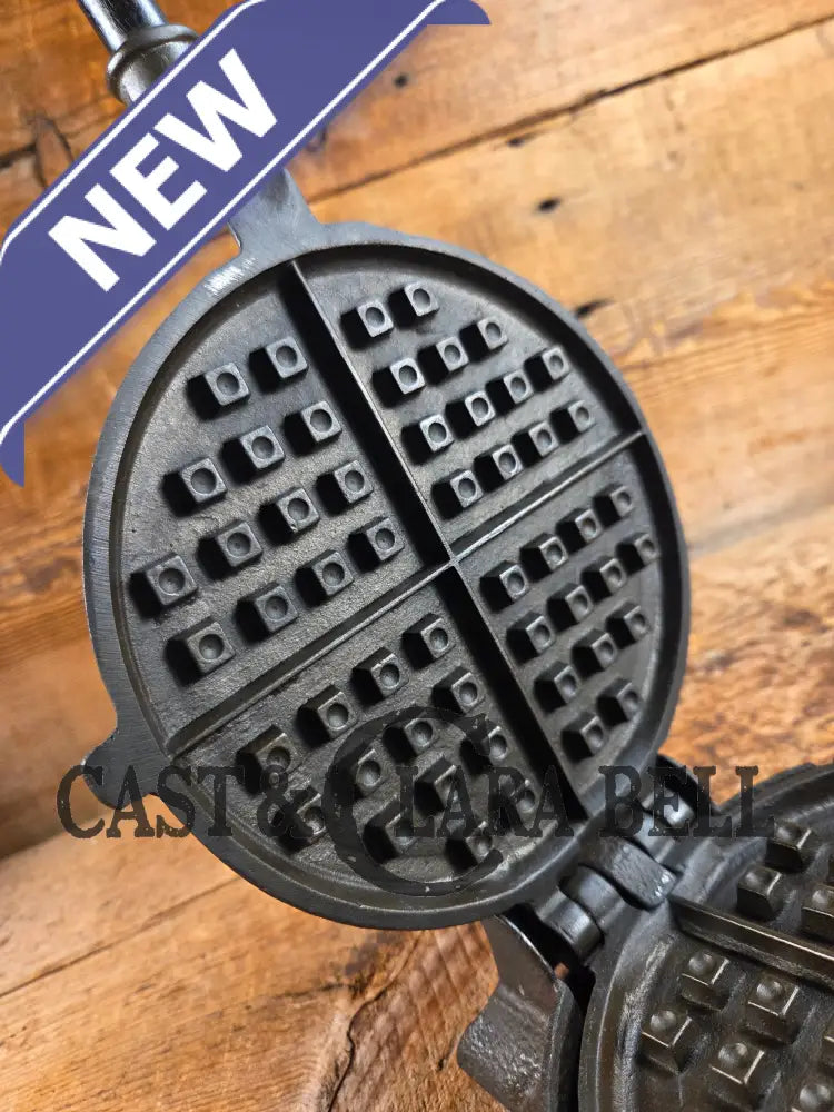 Hard to find and Beautiful!! 1880’s Griswold No. 7 Waffle Iron with low button hinge base. Don’t miss this one Waffle