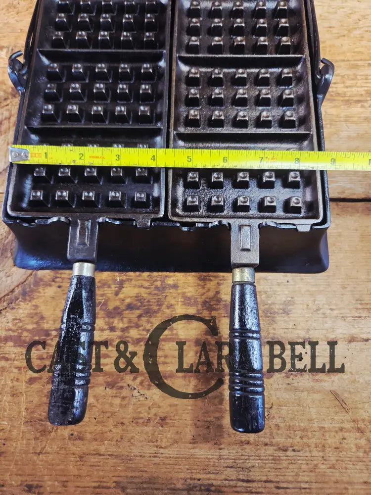 Hard to find and priced to sell! 1910’s Era Wagner Waffle Iron with matching bailed base. Don’t miss this one! Waffle