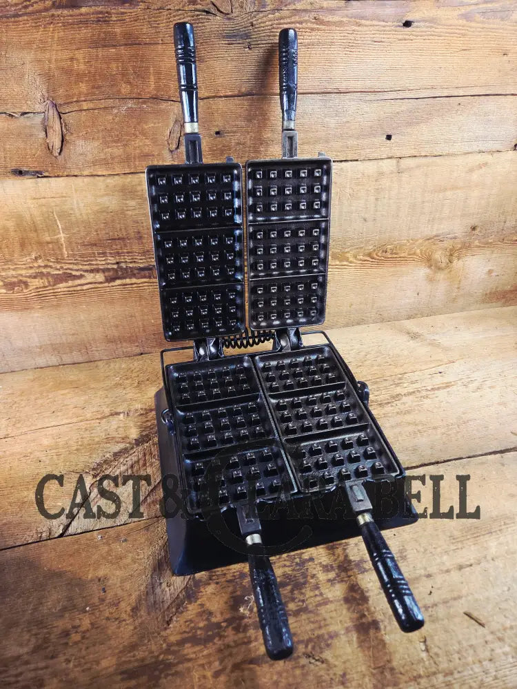 Hard to find and priced to sell! 1910’s Era Wagner Waffle Iron with matching bailed base. Don’t miss this one! Waffle