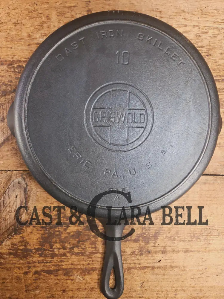 Hard to find BIG Skillet! 1920’s Griswold #10 Skillet with Large Block Logo 716 A. Almost perfect condition Skillet